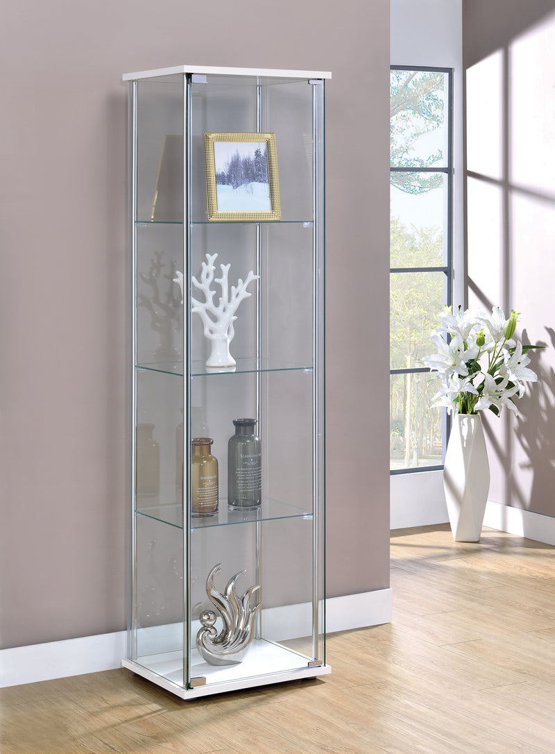 Bellatrix White & Clear Curio Cabinet