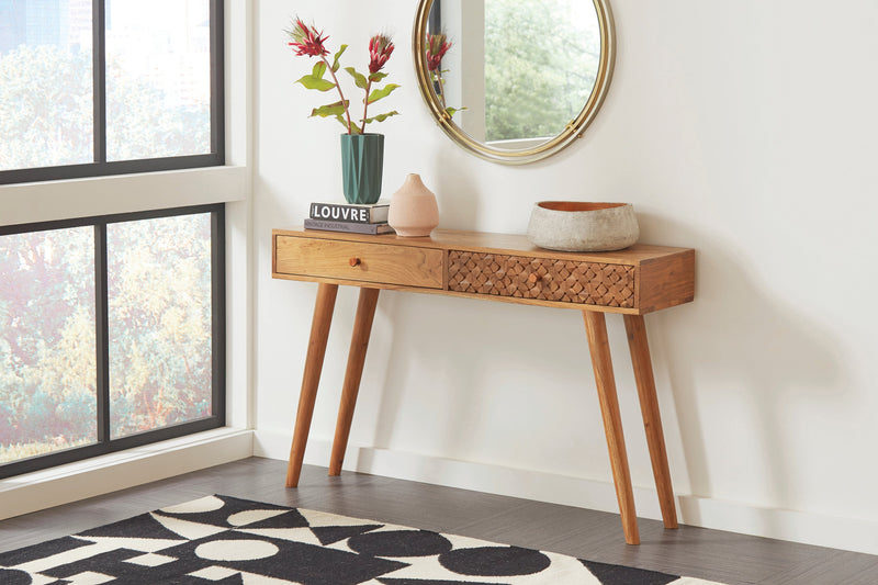 Sumay - Natural Brown - 2 Drawer Console Table - Ornate Home