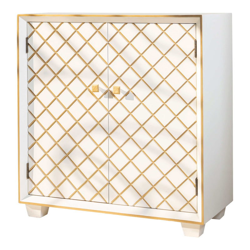 Kaylan - White & Gold - Accent Cabinet - Ornate Home