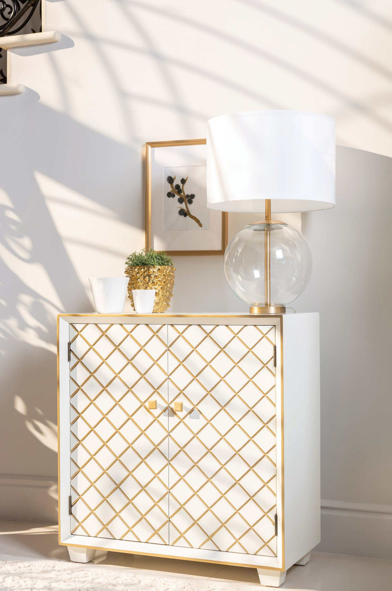 Kaylan - White & Gold - Accent Cabinet - Ornate Home