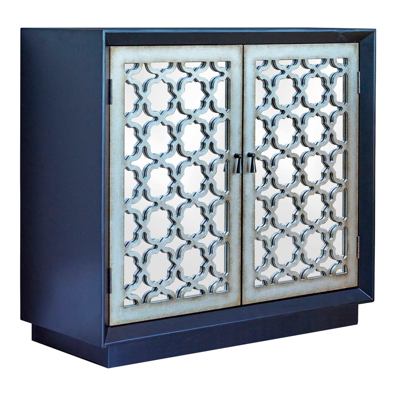 Mali - Black - Accent Cabinet w/ Lattice Pattern - Ornate Home