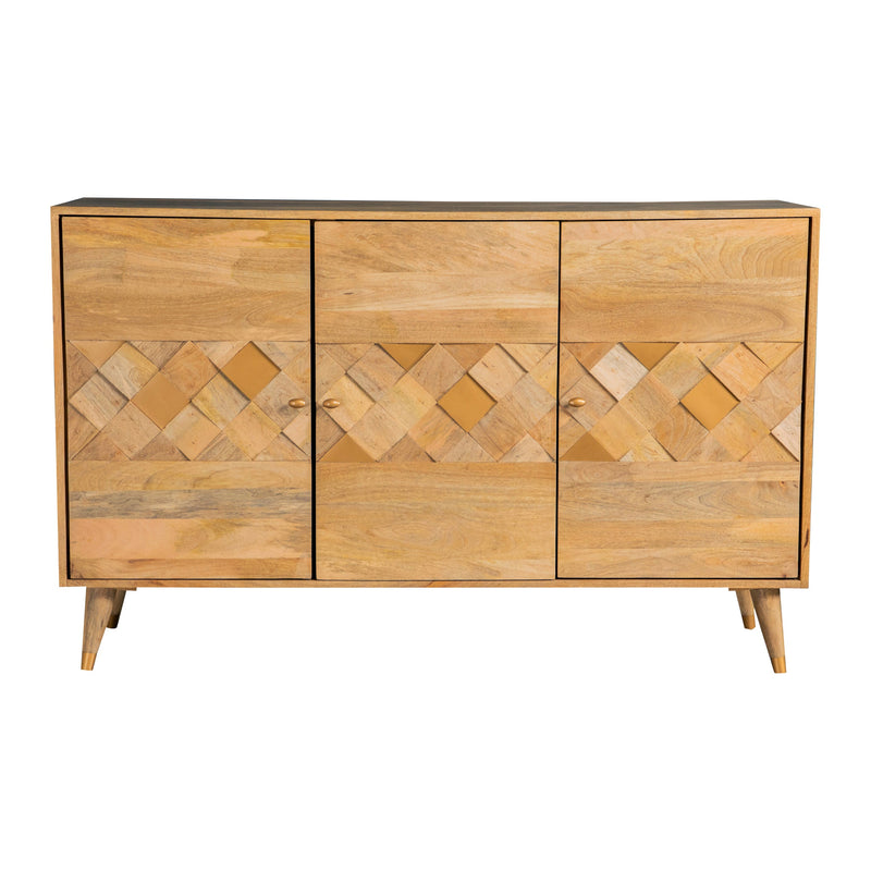 Checkered - Natural - 3 Door Accent Cabinet - Ornate Home