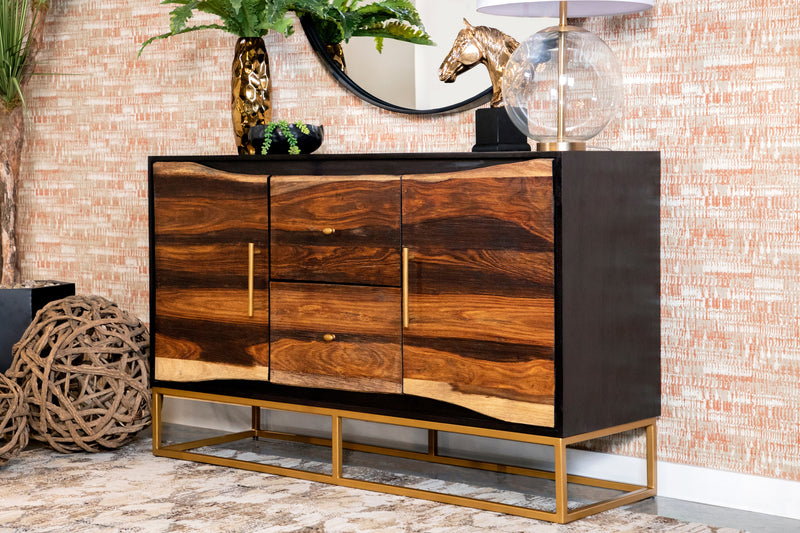 Kris - Black Walnut & Gold - Accent Cabinet - Ornate Home