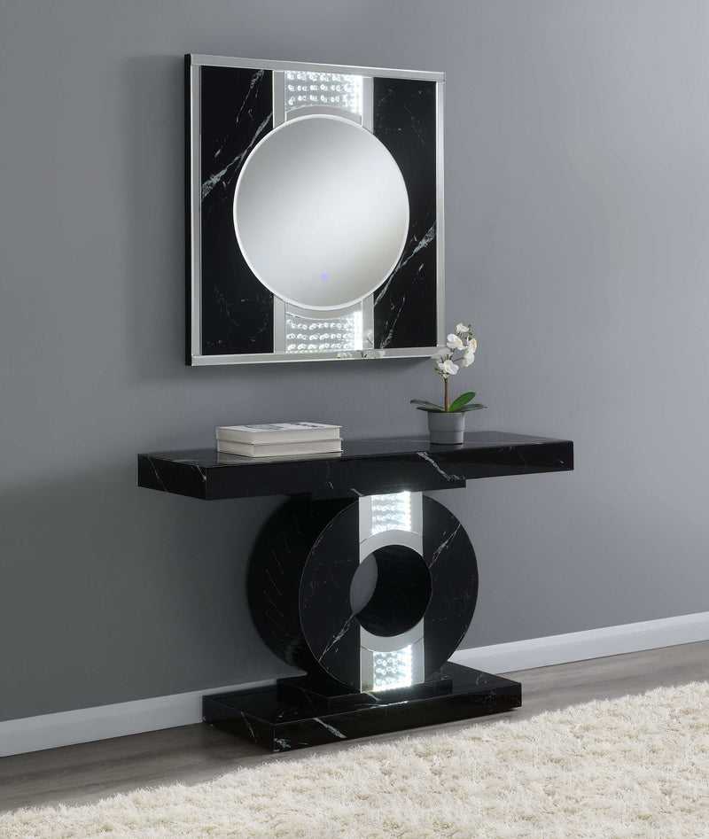 Deon - Black - Geometric Console Table w/ LED - Ornate Home