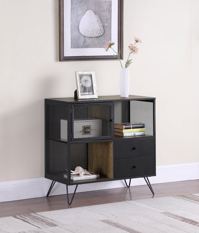 Arvin - Light Oak & Gunmetal Grey - Accent Cabinet - Ornate Home