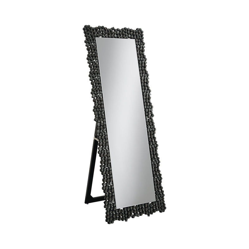 Anisha - Silver & Smoky Grey - Textural Frame Cheval Floor Mirror - Ornate Home