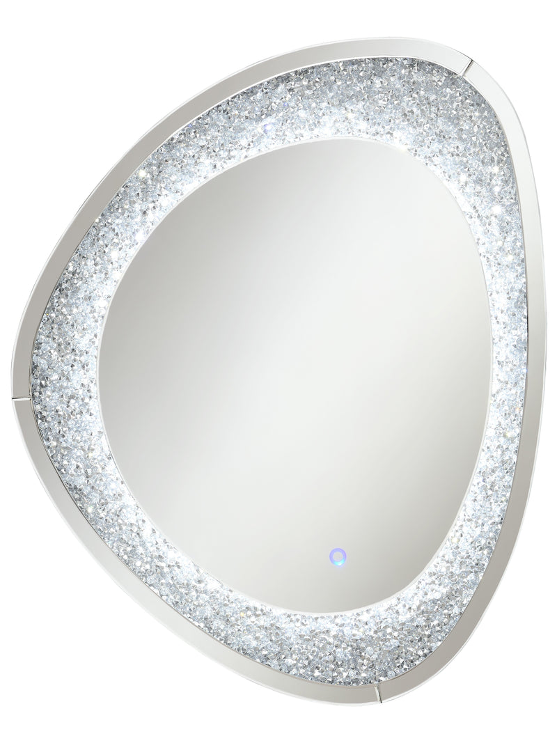 Mirage Acrylic Crystals Inlay Wall Mirror w/ LED Lights