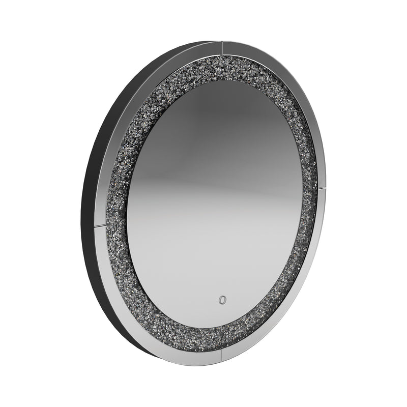 Rida - Silver - Round Wall Mirror - Ornate Home