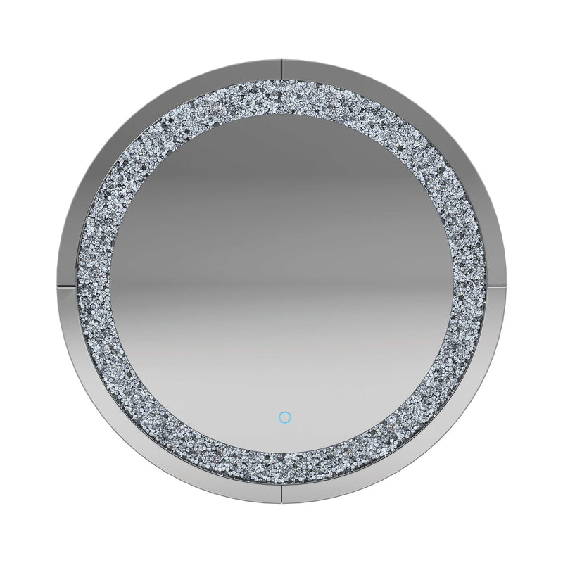 Rida - Silver - Round Wall Mirror - Ornate Home