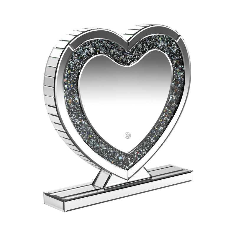 Melia - Silver - Heart Shape Table Mirror - Ornate Home