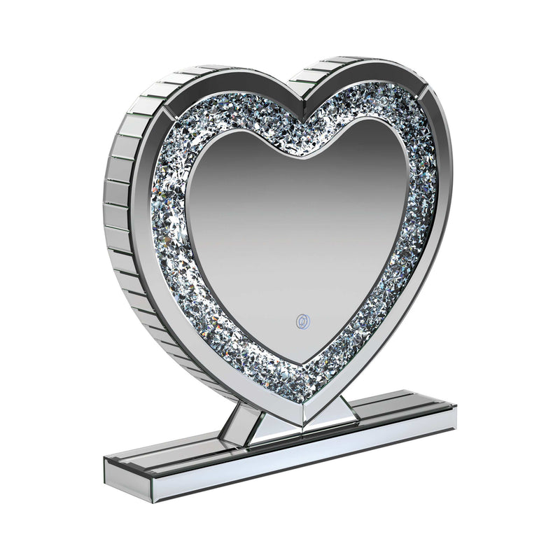 Melia - Silver - Heart Shape Table Mirror - Ornate Home