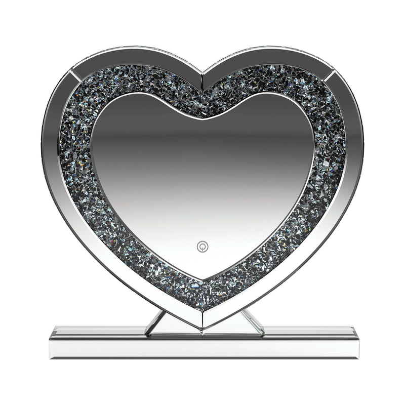 Melia - Silver - Heart Shape Table Mirror - Ornate Home