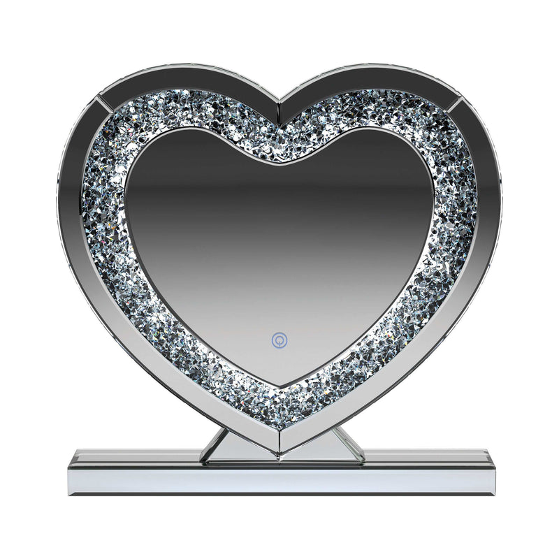 Melia - Silver - Heart Shape Table Mirror - Ornate Home