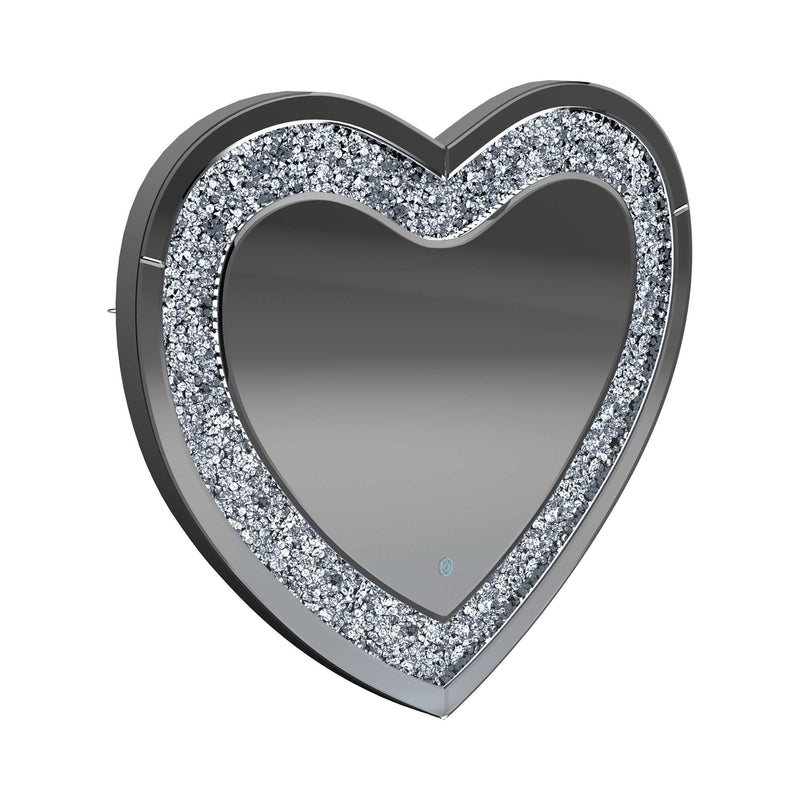 Issa - Silver - Heart Shape Wall Mirror - Ornate Home