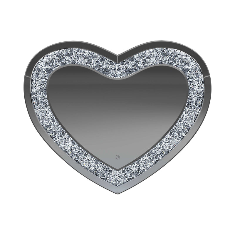 Issa - Silver - Heart Shape Wall Mirror - Ornate Home