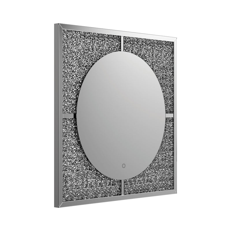 Fern - Silver & Black - Mirror /w LED - Ornate Home