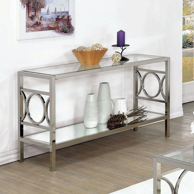 Rylee Chrome & Glass Sofa Table