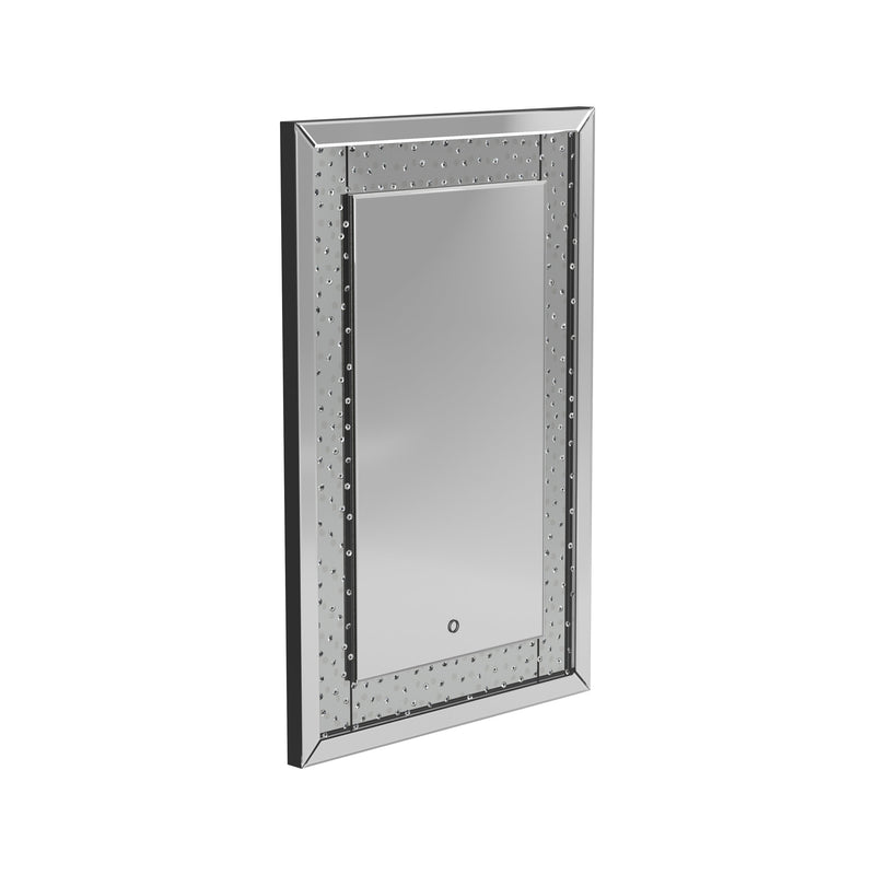 Kaydee - Silver -  Wall Mirror w/ LED Lighting Frame - Ornate Home