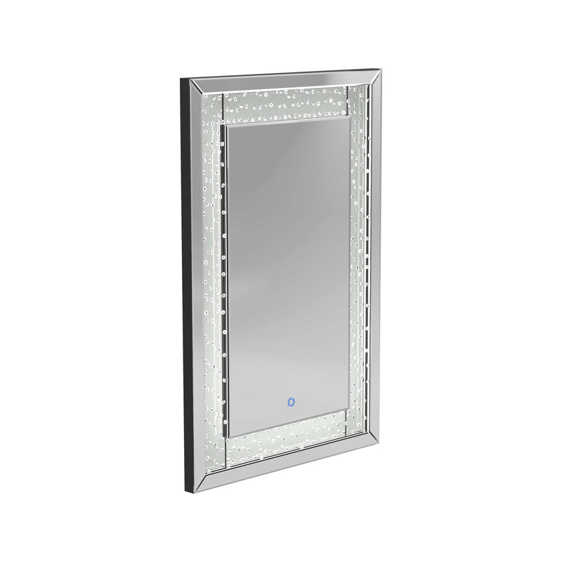 Kaydee - Silver -  Wall Mirror w/ LED Lighting Frame - Ornate Home