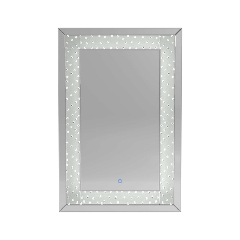 Kaydee - Silver -  Wall Mirror w/ LED Lighting Frame - Ornate Home