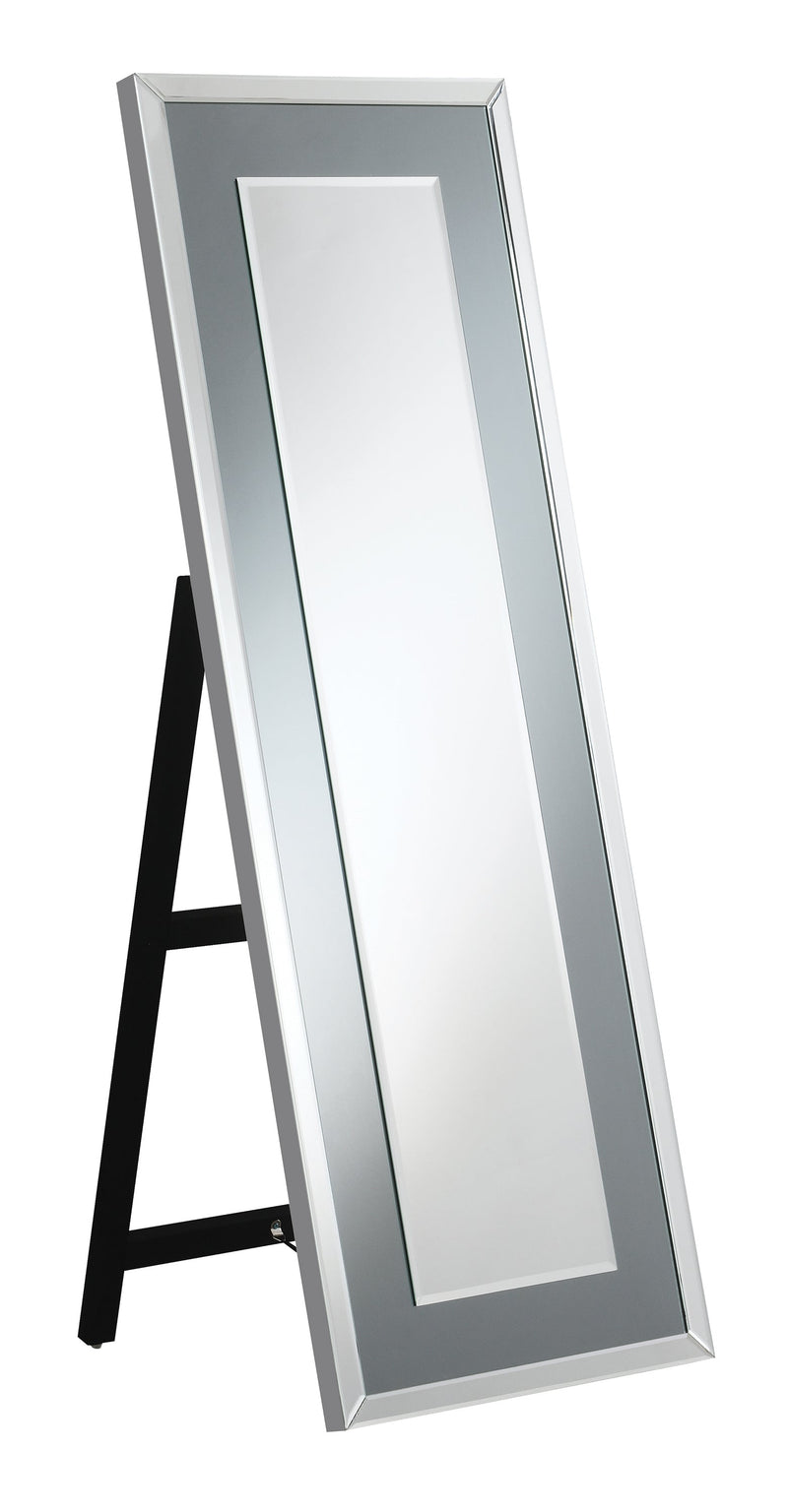 Leilani - Silver - Rectangular Cheval Mirror w/ LED - Ornate Home