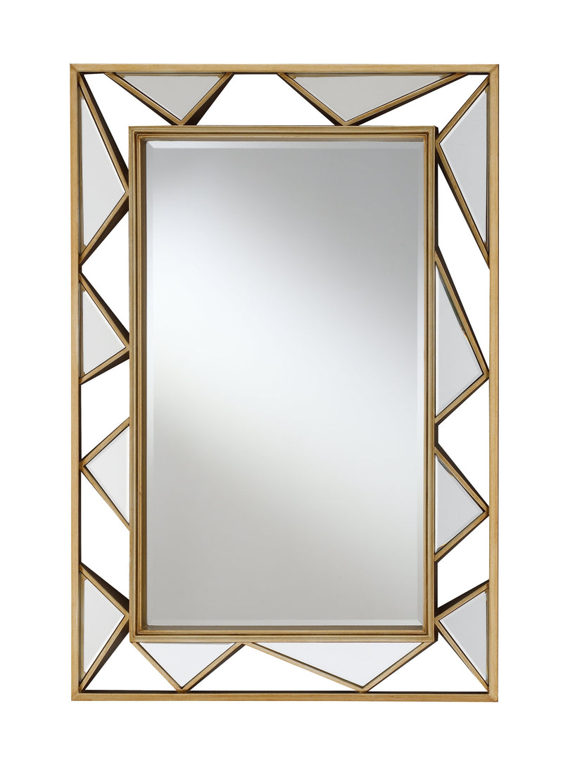 Nisha - Gold - Rectangular Geometric Wall Mirror - Ornate Home