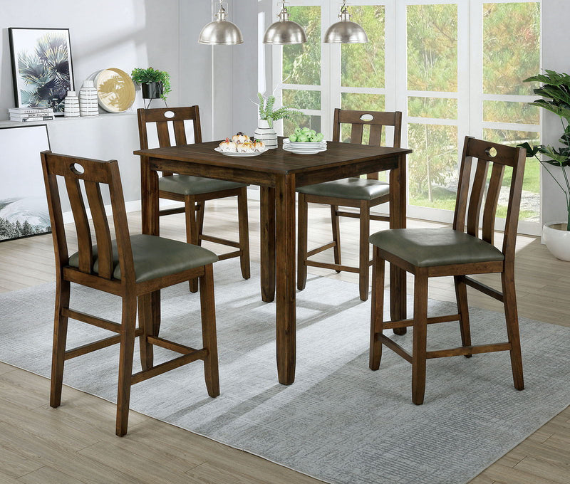 Brinley Walnut & Gray 5pc Dining Room Set