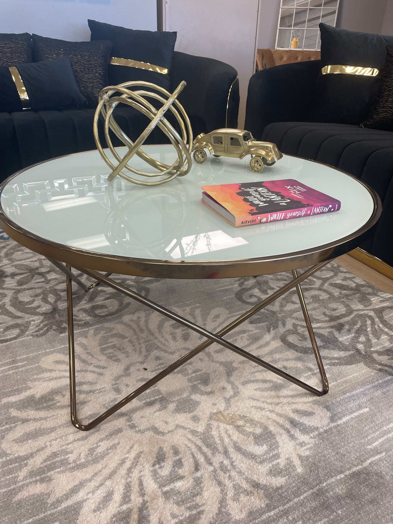 Valora - Champagne & Frosted Glass - Coffee Table - Ornate Home