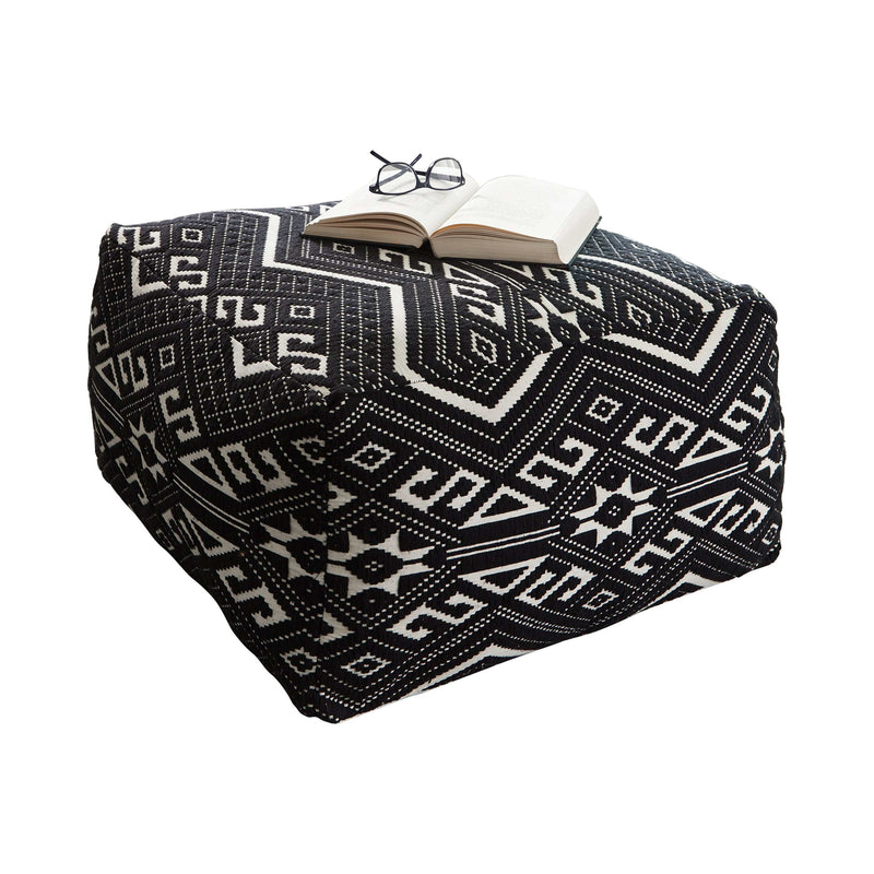 Puffio - Black & White - Accent Stool - Ornate Home