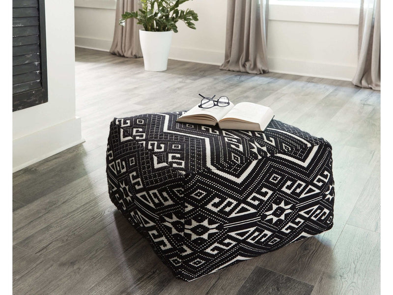 Puffio - Black & White - Accent Stool - Ornate Home