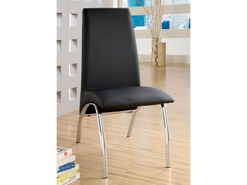 Wailoa Black & Chrome Dining Chair (Set of 2)