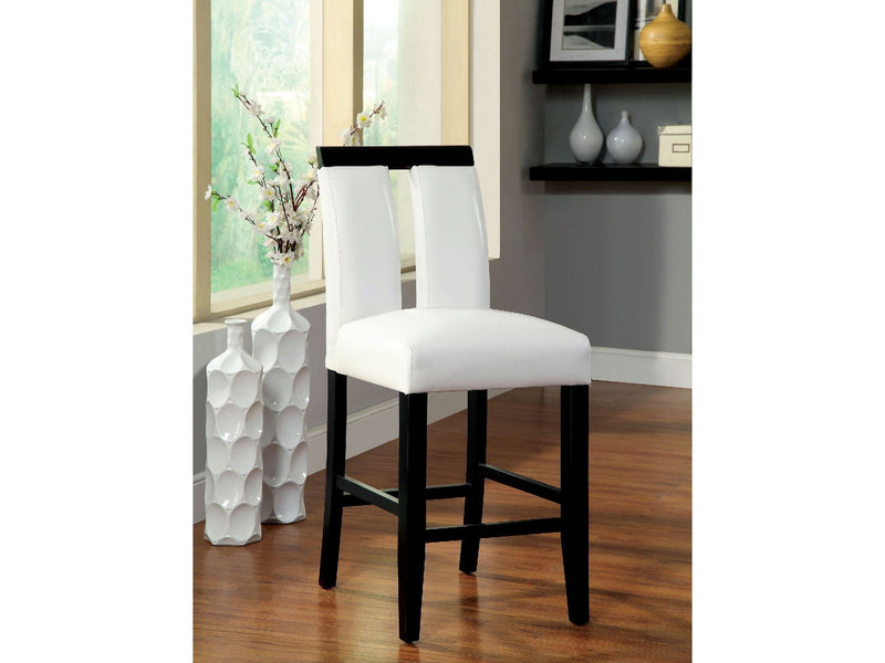 Luminar Black & White Counter Ht. Chair (Set of 2)