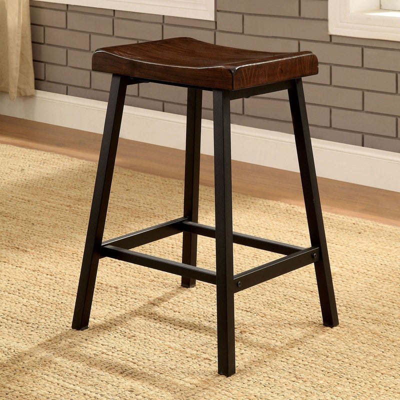 Lainey Medium Oak & Black Counter Ht. Stool (Set of 2)