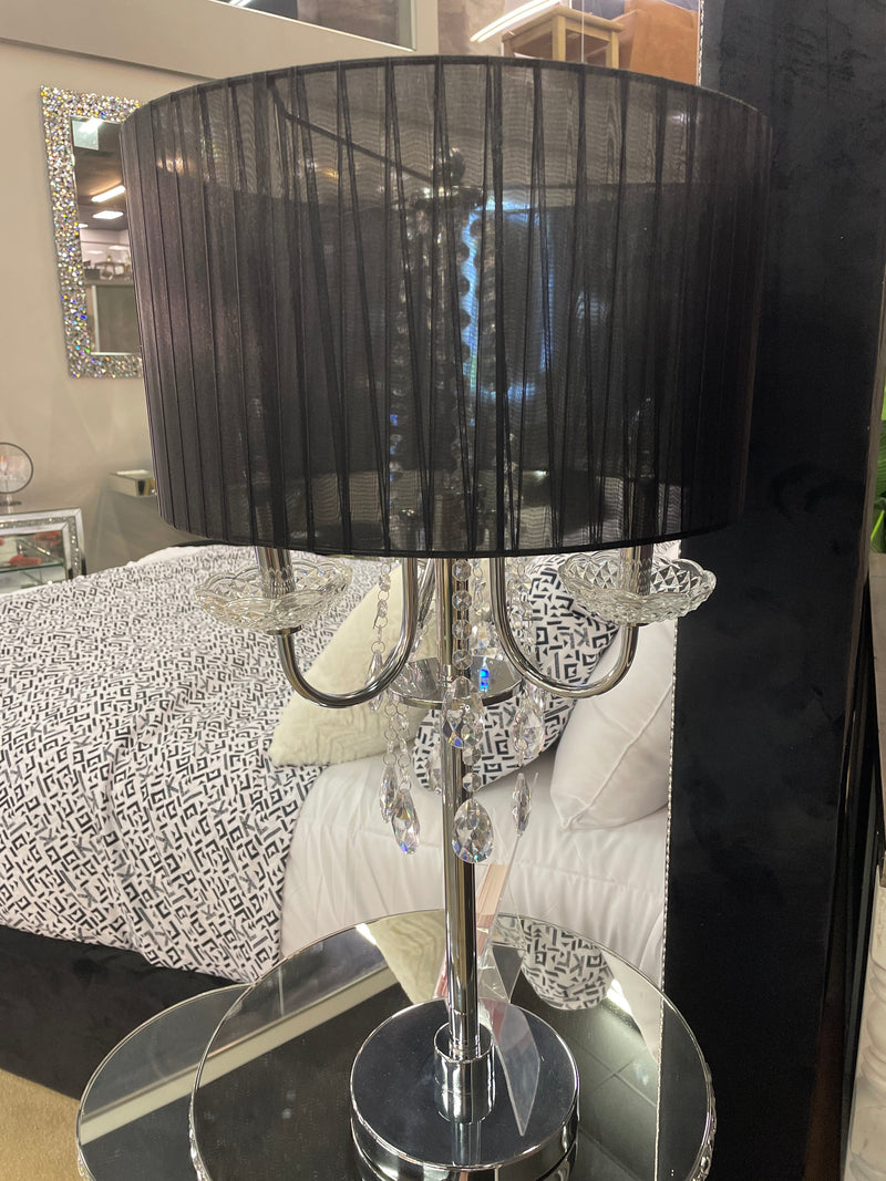 Jada Black & Chrome Table Lamp