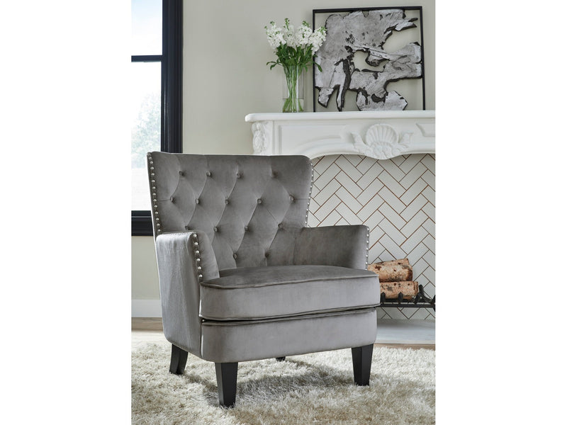 Romansque Gray Accent Chair