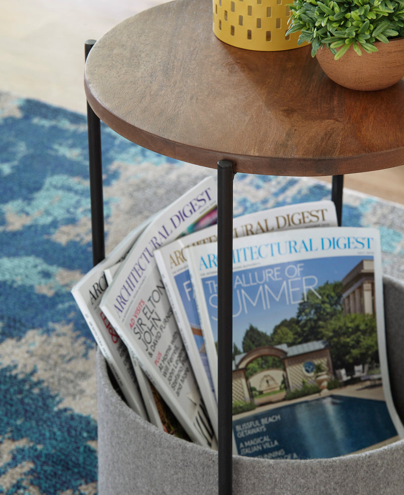 Brookway Black/Light Gray Accent Table