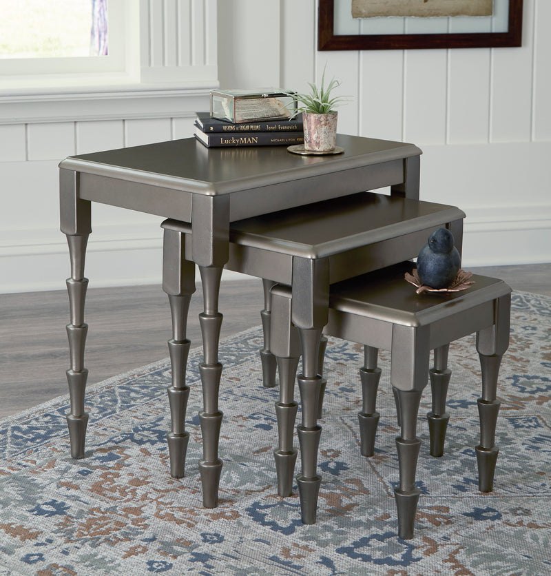 Larkendale Metallic Gray Accent Table (Set of 3)