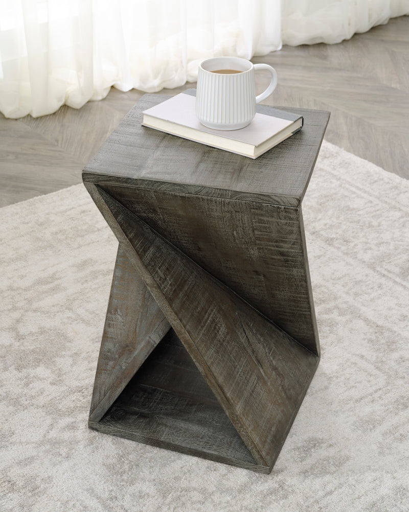 Zalemont Distressed Gray Accent Table