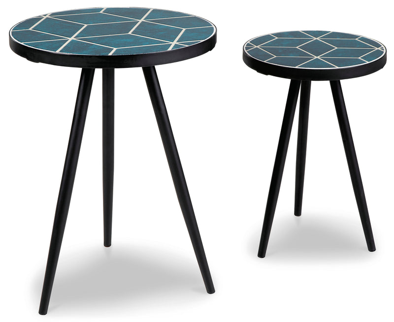 Clairbelle Teal Accent Table (Set of 2)