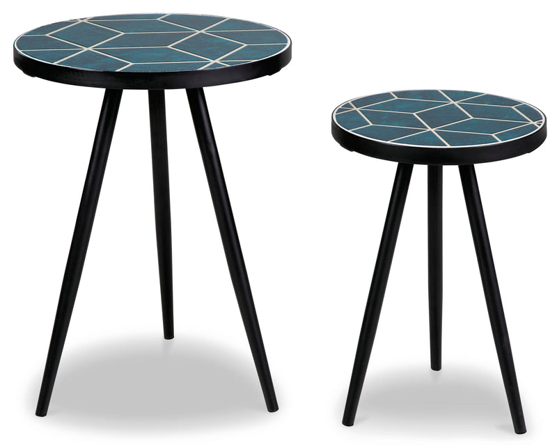 Clairbelle Teal Accent Table (Set of 2)