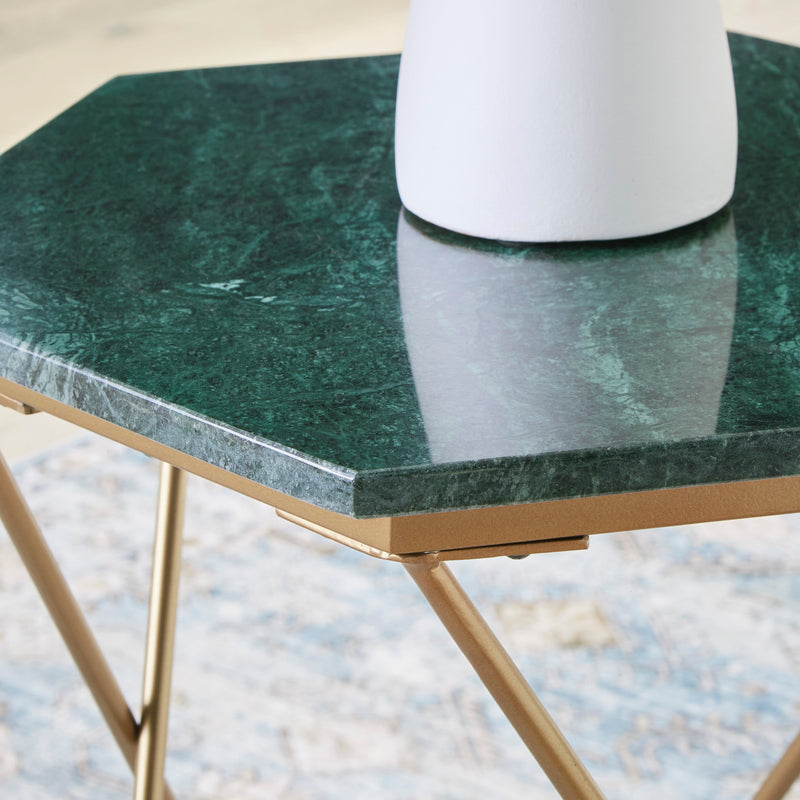 Engelton Green & Gold Accent Table