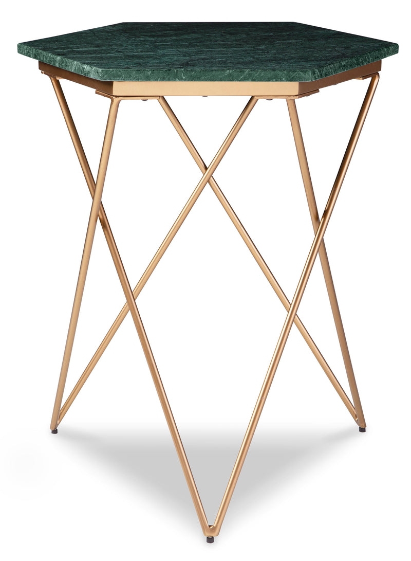 Engelton Green & Gold Accent Table