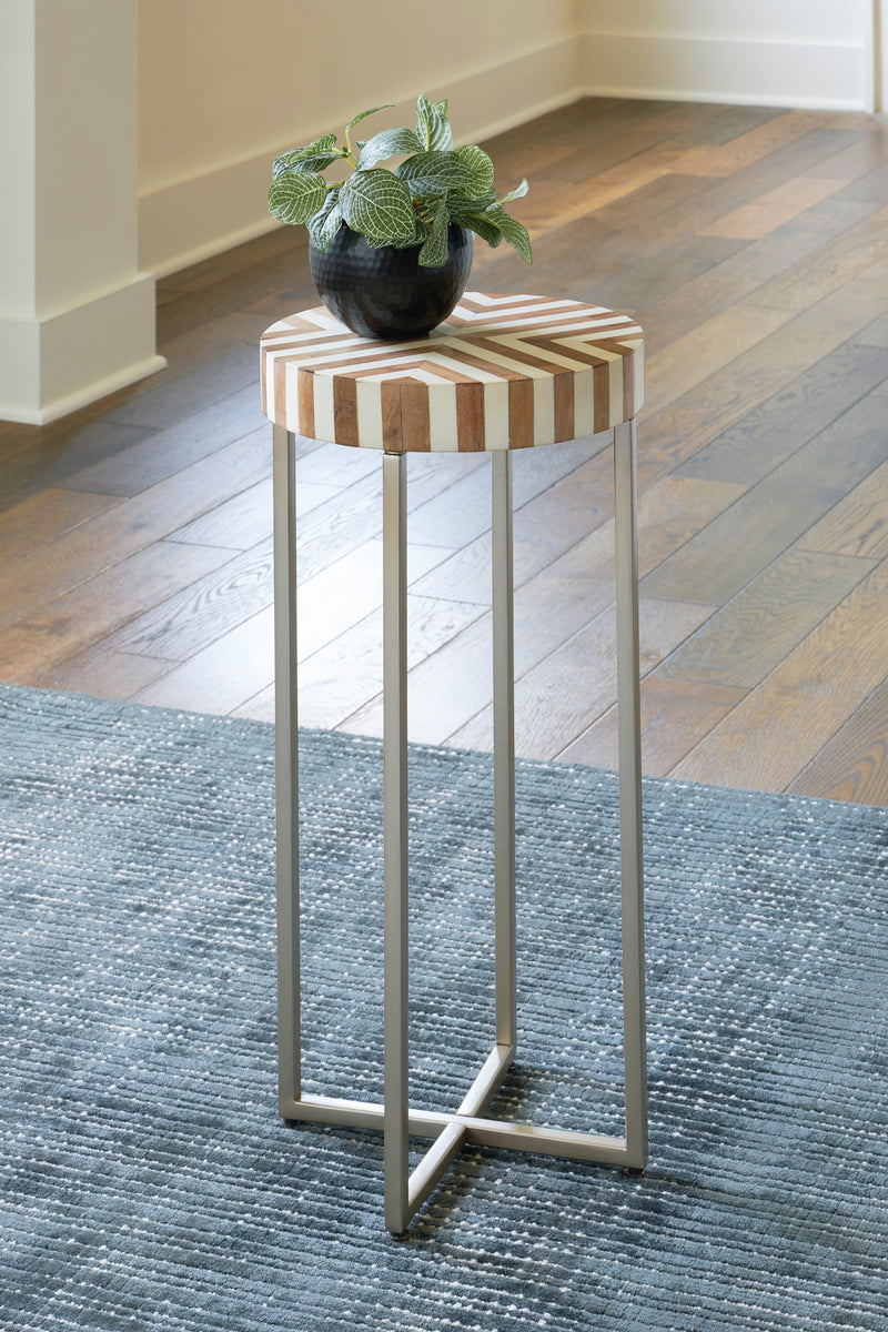 Cartley White & Light Brown Accent Table