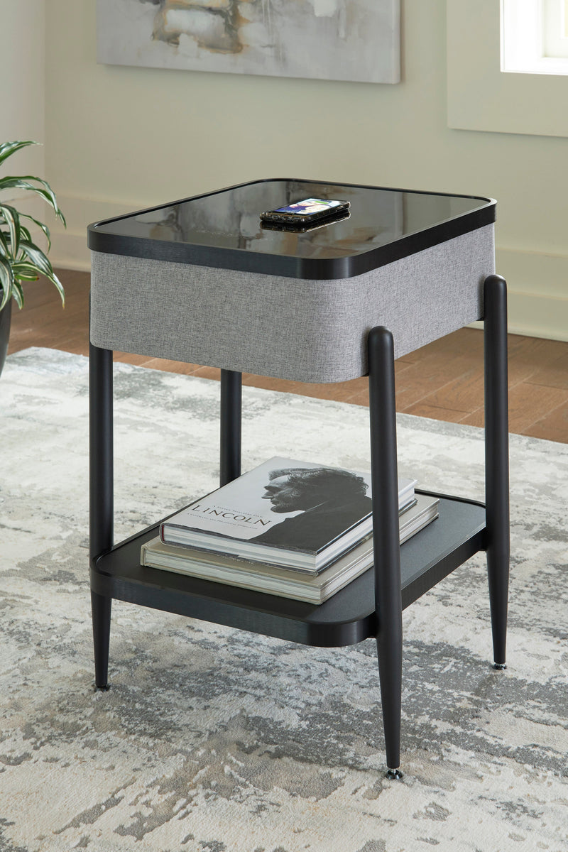 Jorvalee Gray/Black Accent Table