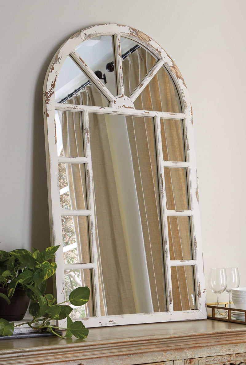 Divakar - Antique White - Accent Wall Mirror - Ornate Home