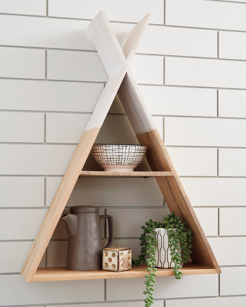 Cadel White & Natural Wall Shelf