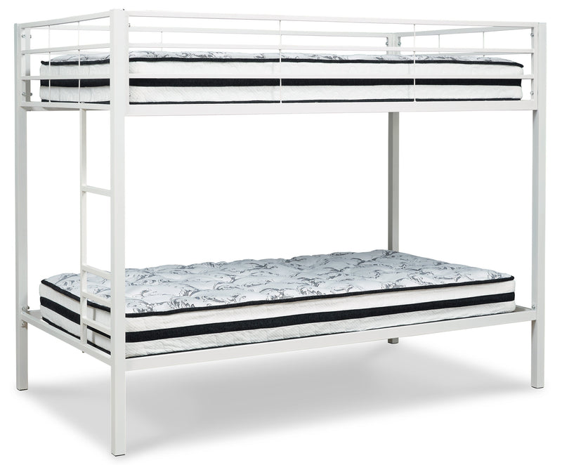 Broshard White Twin over Twin Metal Bunk Bed