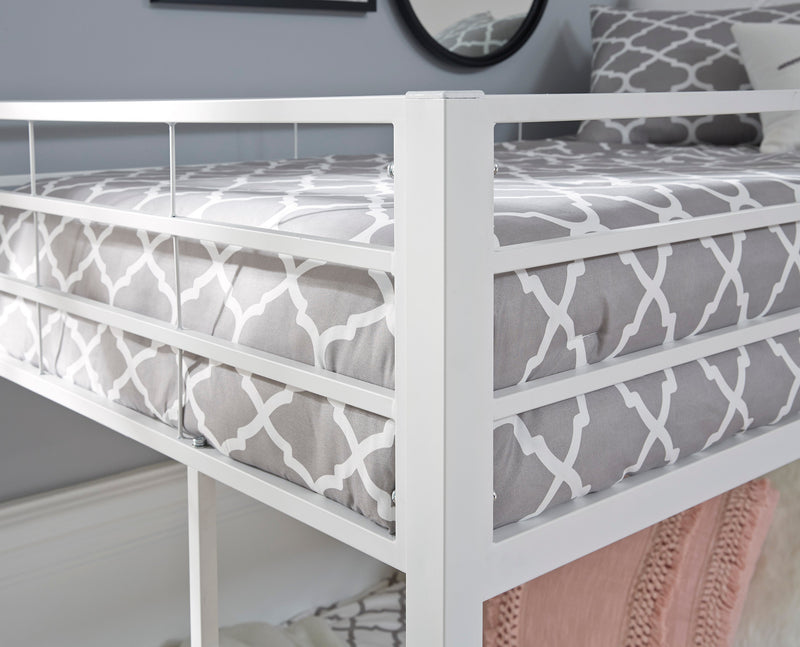 Broshard White Twin over Twin Metal Bunk Bed