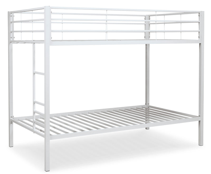 Broshard White Twin over Twin Metal Bunk Bed