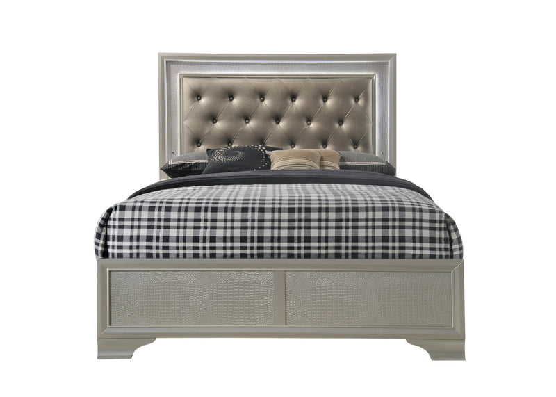 Lyssa Champagne LED Panel Bedroom Set